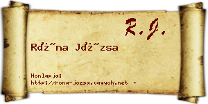 Róna Józsa névjegykártya